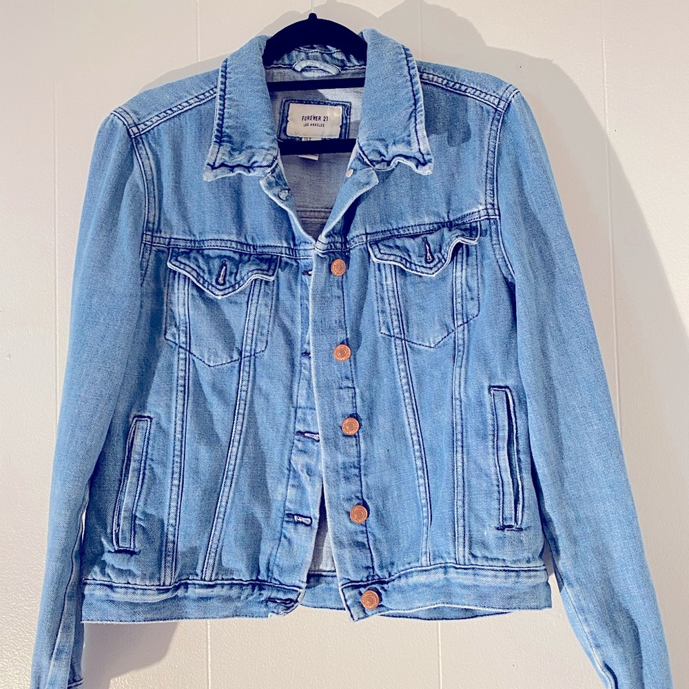 Distressed jean jacket